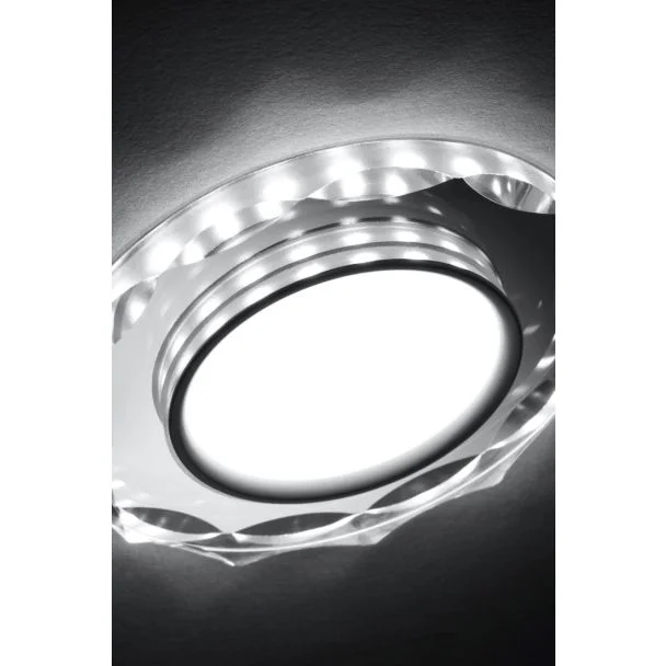 CANDELLUX 2263939 SSP-25 CH/TR+WH 8W LED 230V RING LED BIAŁY oczko sufitowe lampa sufitowa OKRĄGŁA SZLIF SZKŁO TRANSPARENTNE