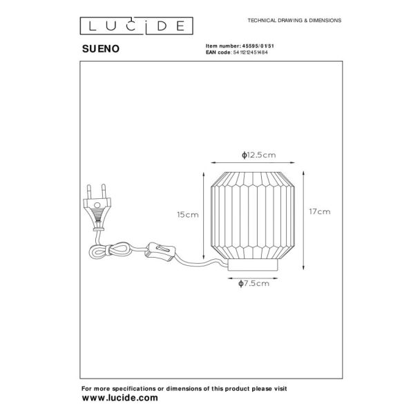 LUCIDE 45595/01/51 SUENO LAMPA STOJĄCA