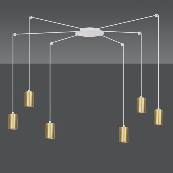 EMIBIG 527/6 LAMPA WISZĄCA TRAKER 6 WH/GOLD