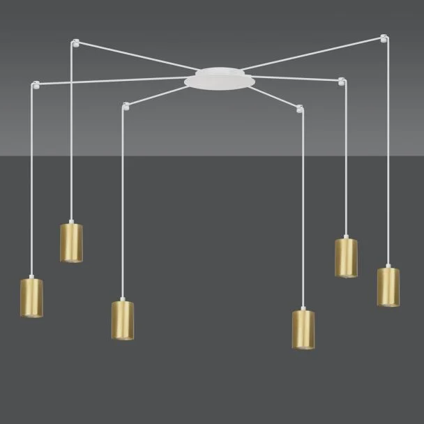 EMIBIG 527/6 LAMPA WISZĄCA TRAKER 6 WH/GOLD