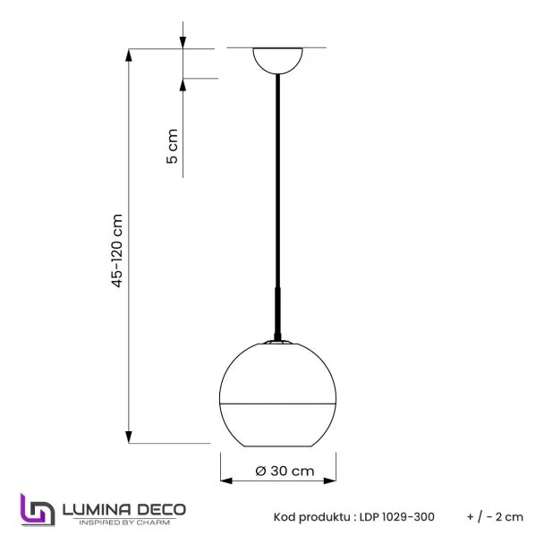 WYPRZEDAŻ LUMINA DECO LDP 1029-300 (BK) NOWOCZESNA LAMPA WISZĄCA CZARNA VERONI D30