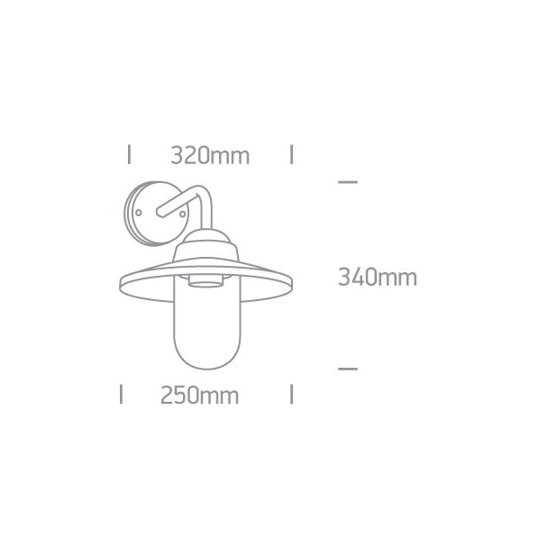 ONE LIGHT 67408/B Casoli czarna lampa ogrodowa 40W E27 metal+szkło