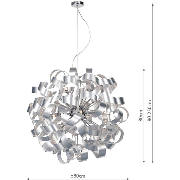 DAR RAW1250 RAWLEY 12LT RIBBON PENDANT ALUMINIUM FINISH