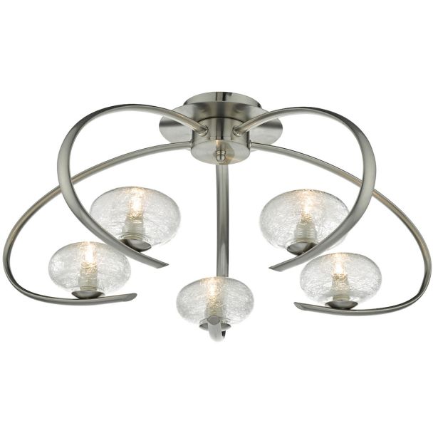 DAR LEI5446 LEIGHTON 5LT SEMI FLUSH SAT CHR