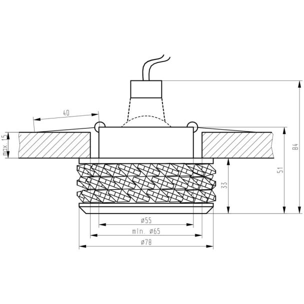 CANDELLUX 2227375 SK-80 CH/TR MR16 1X50W CHROM  oczko sufitowe  lampa sufitowa