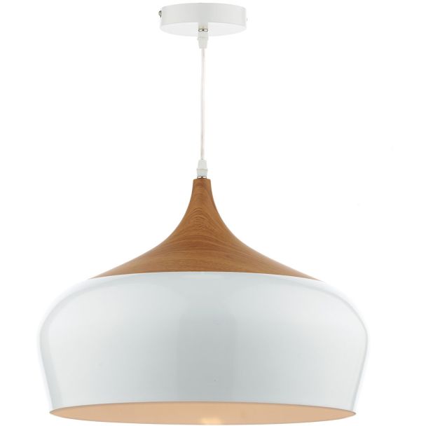 DAR GAU8602 GAUCHO 1LT PENDANT WHITE LARGE