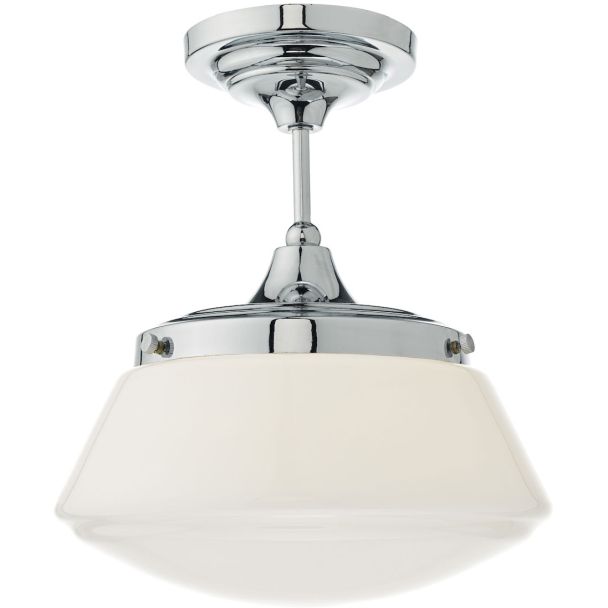 DAR CAD0150 CADEN 1LT SEMI FLUSH POL CHR/ OPAL IP44