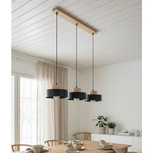 EMIBIG 1667/3 KIVI 3 BLACK LAMPA WISZĄCA