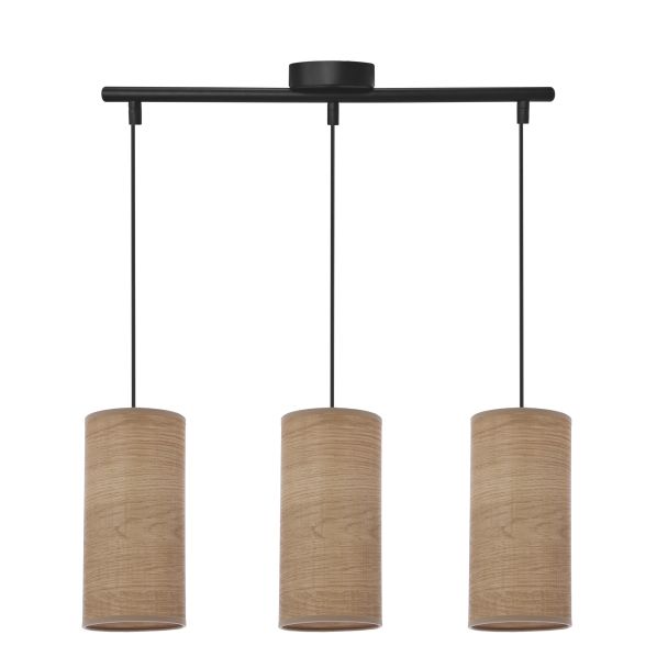 CANDELLUX 33-19745 BALLO LAMPA WISZĄCA CZARNY 3X60 E27 ABAŻUR ORZECHOWY