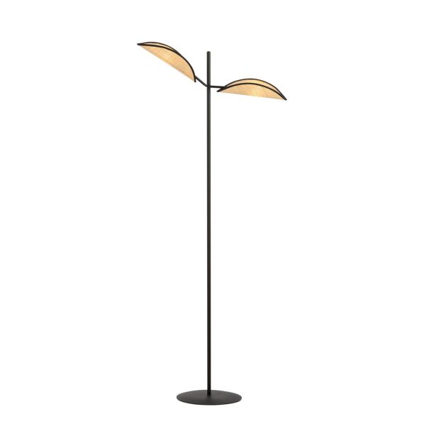 EMIBIG 1160/LP2 LAMPA PODŁOGOWA VENE LP2 BLACK/RATTAN