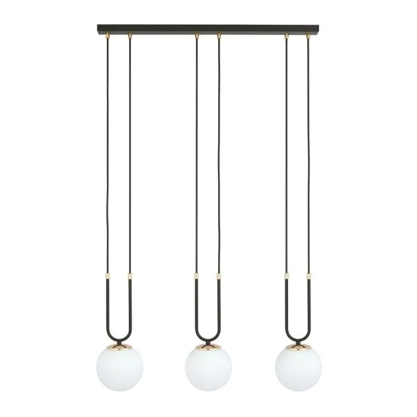 EMIBIG 1112/3 LAMPA WISZĄCA GLAM 3 BLACK/OPAL