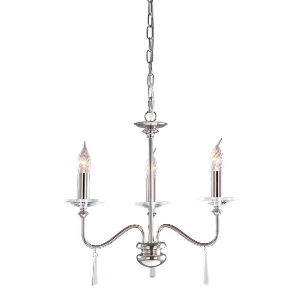 ELSTEAD FINSBURY PARK FP3 POL NICKEL 3Lt Chandelier/Semi-Flush