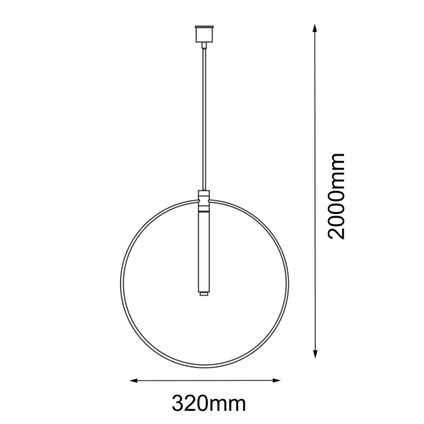 ANTIGO Lampa wisząca Faro okrąg - Mosiądz polerowany (320 mm) 8290