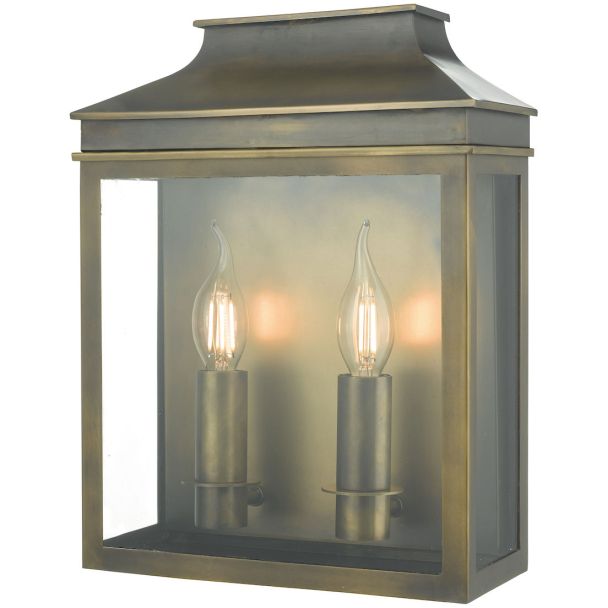 DAR VAP5045 VAPOUR 2LT COACH LTN WEATHERED BRASS IP44