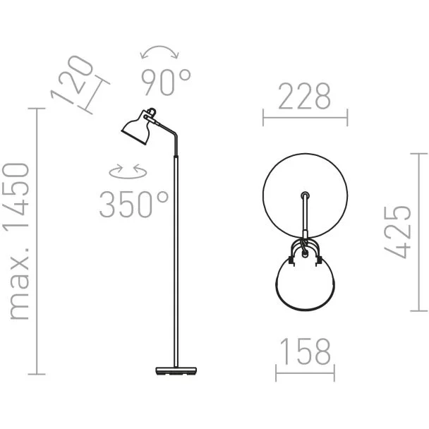 RENDL R12514 ROSITA podłogowa czarna/złota 230V E27 12W