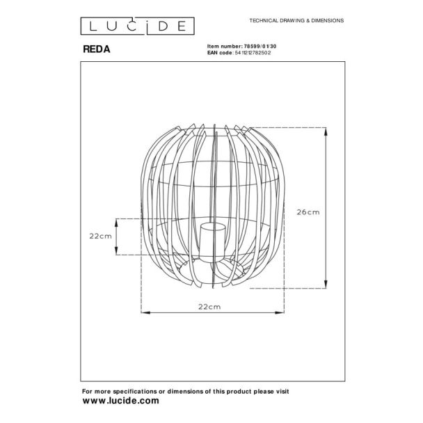 LUCIDE 78599/01/30 REDA LAMPA STOJĄCA - STOŁOWA
