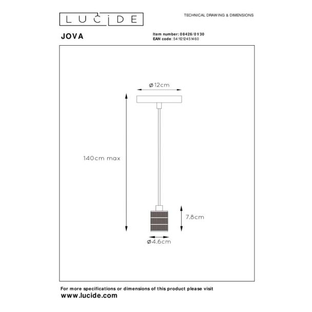 LUCIDE 08426/01/30 JOVA LAMPA WISZĄCA