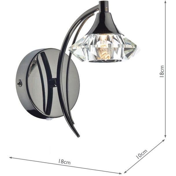 DAR LUT0767 LUTHER SWB CW CRYSTAL GLASS BLK CHR
