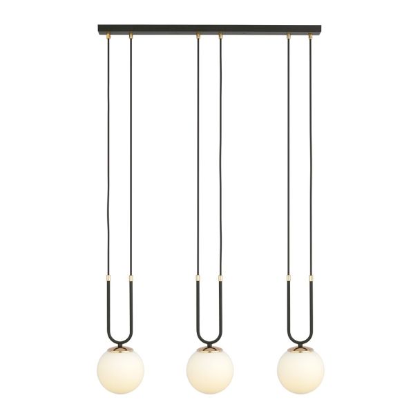 EMIBIG 1112/3 LAMPA WISZĄCA GLAM 3 BLACK/OPAL