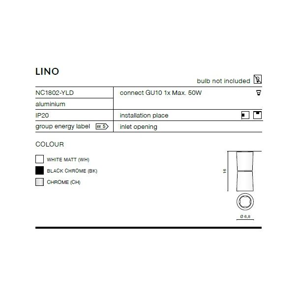 AZZARDO NC1802-YLD-BK / AZ1477 Lino (black) Lampa sufitowa