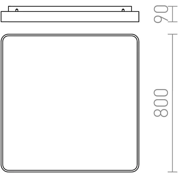 RENDL R12121 MENSA SQ 80 sufitowa aluminium szczotkowane 230V LED 138W 3000K