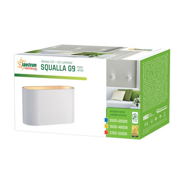SPECTRUMLED SLIP006001 SQUALLA G9 IP20 biała złota