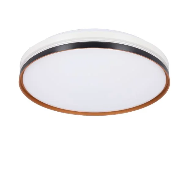 CANDELLUX 14-11329 MONTANA LAMPA SUFITOWA PLAFON CZARNY+BIAŁY+ZŁOTY 24W LED 40 CM KLOSZ BIAŁY