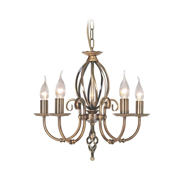 ELSTEAD ARTISAN ART5 AGD BRASS 5Lt Chandelier/Semi-Flush