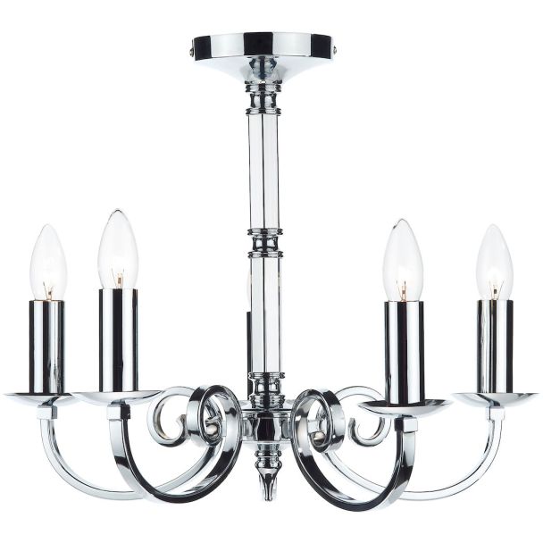 DAR MUR0550 MURRAY 5LT DUAL MOUNT PENDANT POL CHR