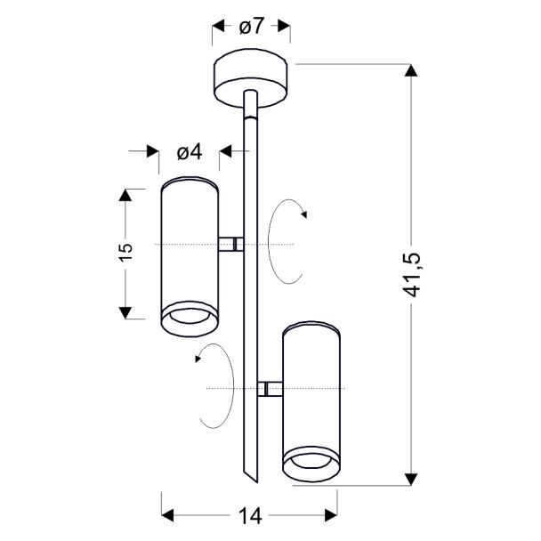 CANDELLUX 32-76274 LAMPA WISZĄCA TUBA 2X5W LED BIAŁY 4000K
