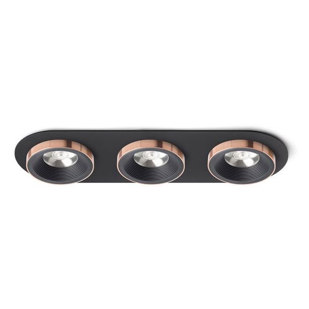 RENDL R13249 SHARM R III wpuszczana czarna/czarna miedź 230V LED 3x10W 24° 3000K