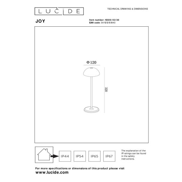 LUCIDE 15500/02/30 LAMPA ZEWNĘTRZNA STOJĄCA JOY