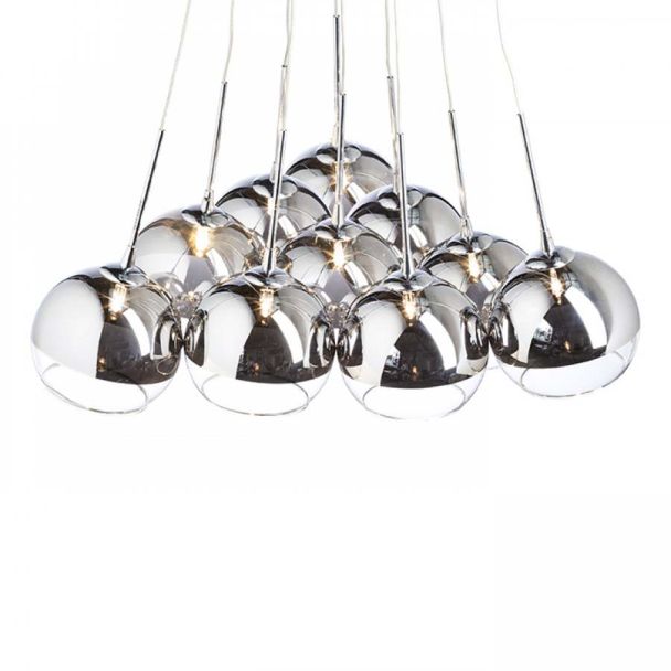 RENDL R10513 ASTRAL wisząca szkło chromowane/szkło przezroczyste 230V/12V G4 10x20W