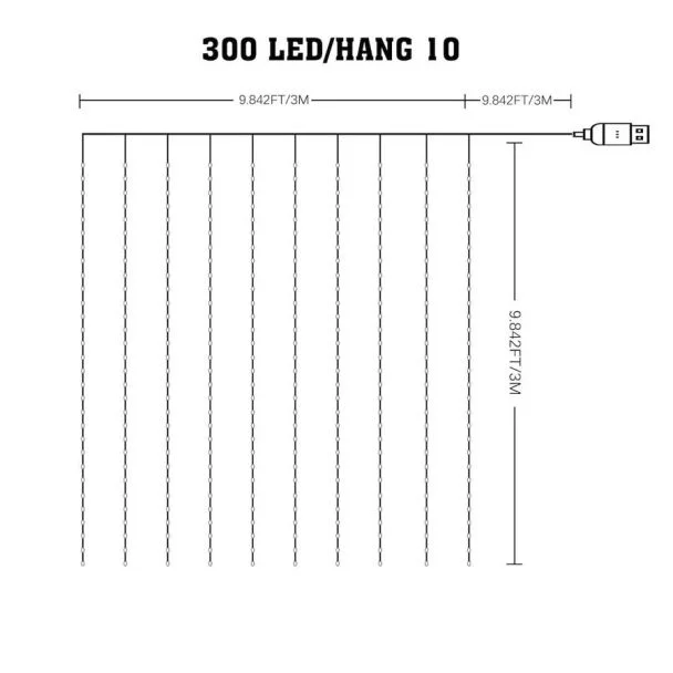 MILAGRO EK1388 Kurtyna Wizard Pchełka 3*3m 300LED RGB