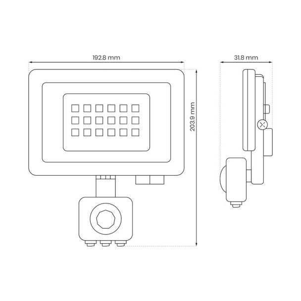 MILAGRO EKN1627 Naświetlacz LED 50W 4000K PIR
