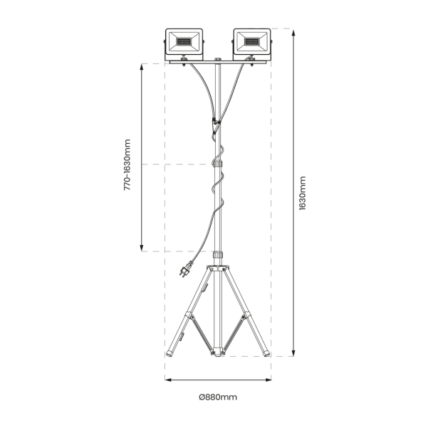 MILAGRO EKNS0454 Naświetlacz Led na Statywie Bobby 2x30W 4000K