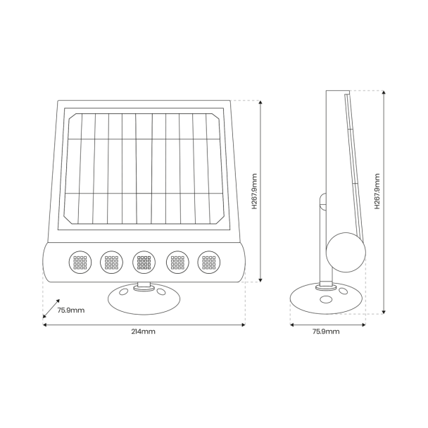 MILAGRO EKO8328 Lampa Solarna Talent 8W 4000K IP65