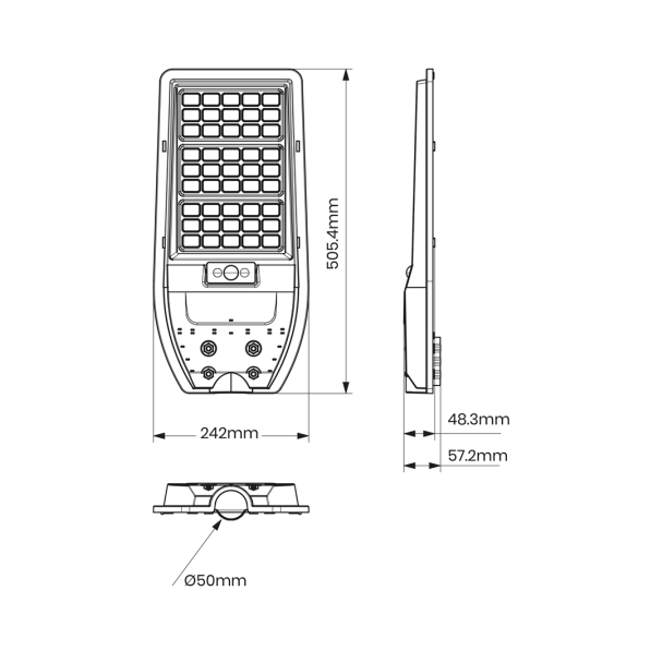 MILAGRO EKO9094 Latarnia Solarna Via 100W 1200lm 6000K