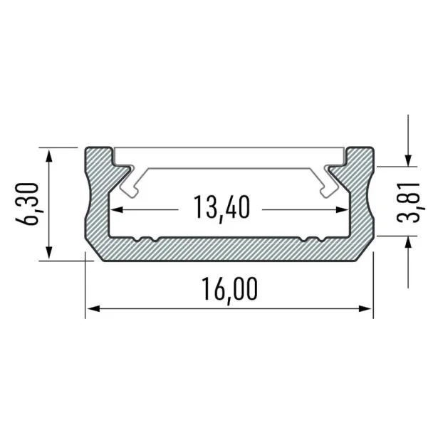 MILAGRO EKPR6474 PROFIL ALUMINIOWY SREBRNY TYP D 1m + KLOSZ MLECZNY