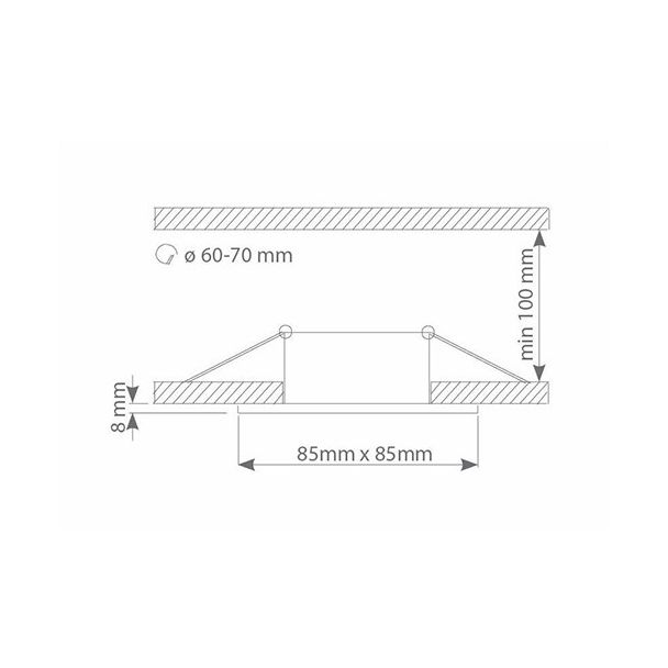 MILAGRO EKZ275 Oczko sufitowe kwadratowe IP44 Black