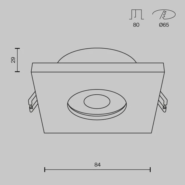 MAYTONI DL083-01-GU10-SQ-W Stark Downlight biały