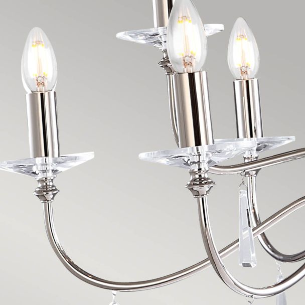 ELSTEAD FINSBURY PARK FP9 POL NICKEL 9Lt Chandelier/Semi-Flush
