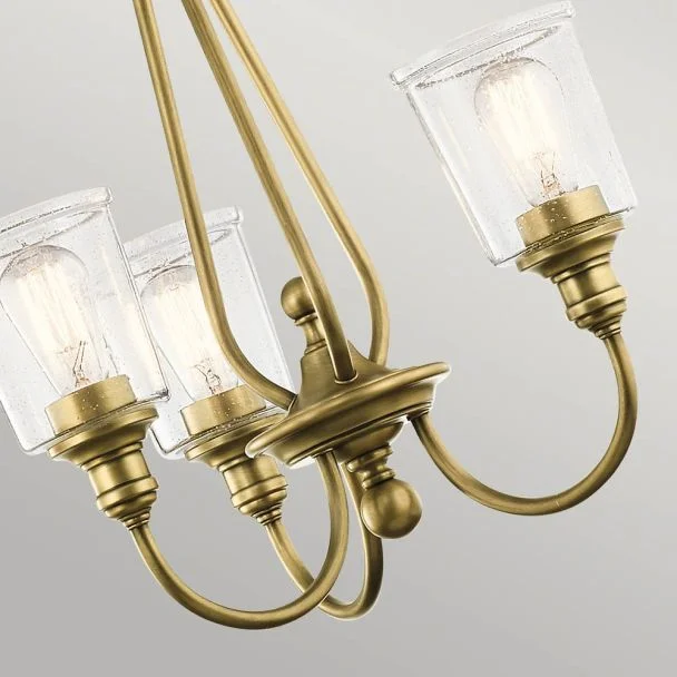 ELSTEAD Waverly KL-WAVERLY3-NBR 3 Light Chandelier - Natural Brass