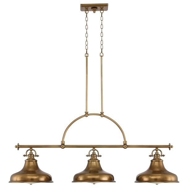 ELSTEAD Emery QZ-EMERY3P-WS 3 Light Island Chandelier - Weathered Brass