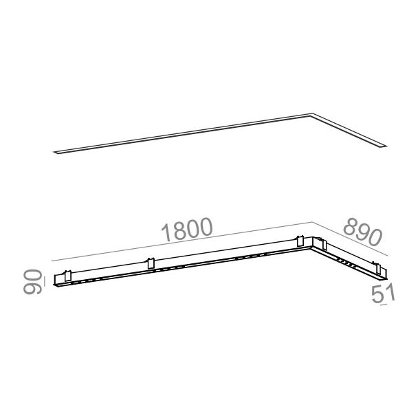 AQFORM 30230 LENS LINE 180x89 RC LED wpuszczany