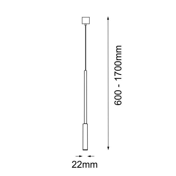 ANTIGO Lampa wisząca Lara 1 - Mosiądz polerowany-czarna (1700 mm) 8346