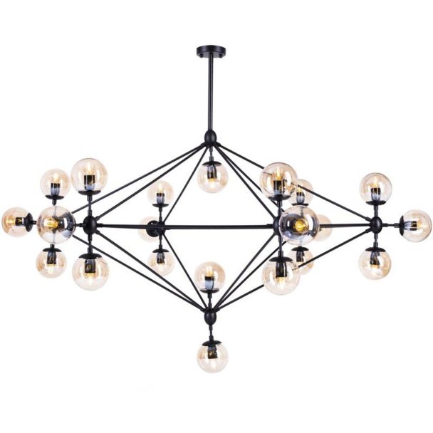 Step into Design ST-9047-21 Lampa wisząca ASTRIFERO-21 bursztynowo czarna 165 cm