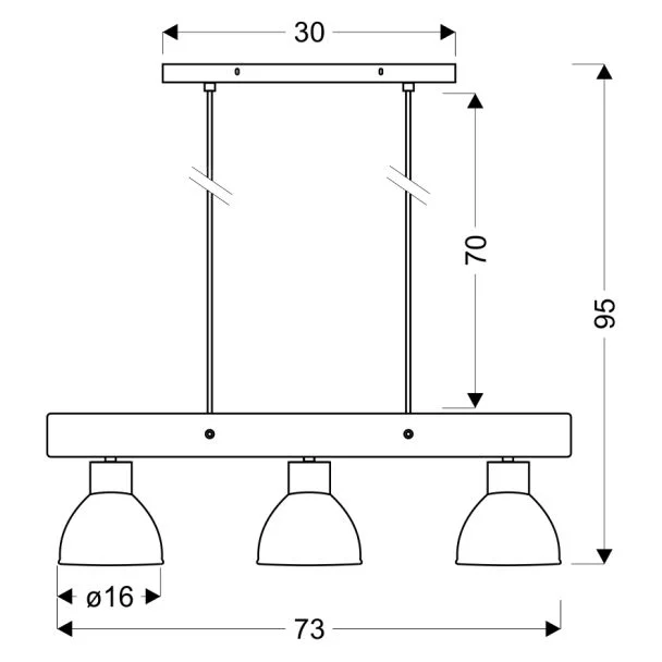CANDELLUX 33-73471 VARIO LAMPA WISZĄCA 3X60W E27 CZARNY