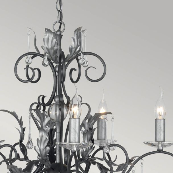 ELSTEAD AMARILLI AML15 BLK/SILVER 15Lt Chandelier