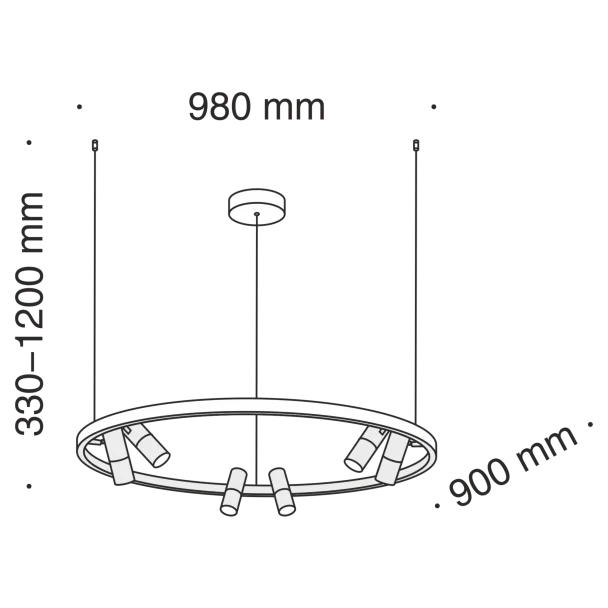 MAYTONI MOD102PL-L42B Technical Satellite Pendant Lamp Black